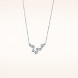 0.103 TCW Round Cut Moissanite Pisces Zodiac Constellation Necklace