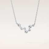 0.103 TCW Round Cut Moissanite Pisces Zodiac Constellation Necklace