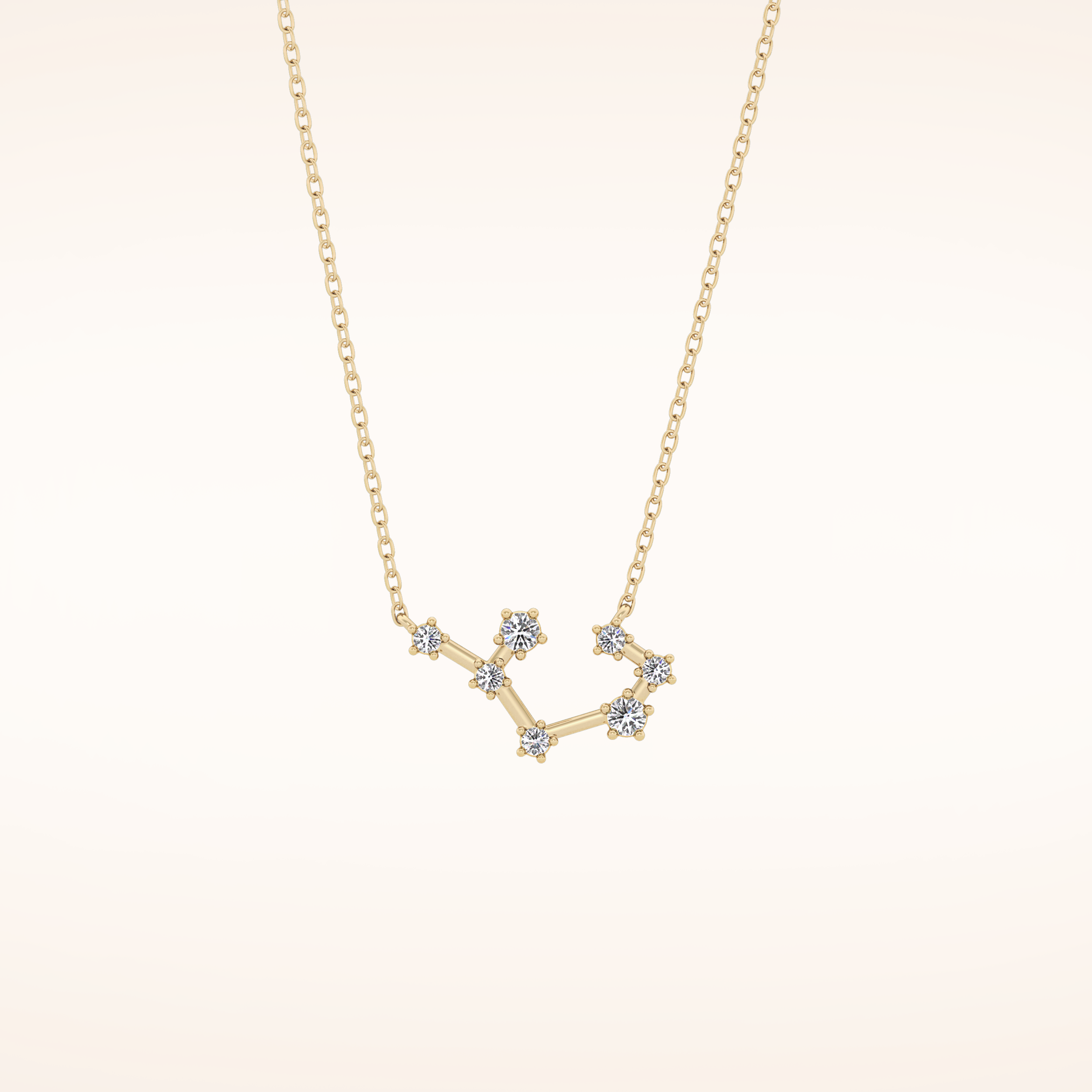 0.111 TCW Round Cut Moissanite Sagittarius Zodiac Constellation Necklace