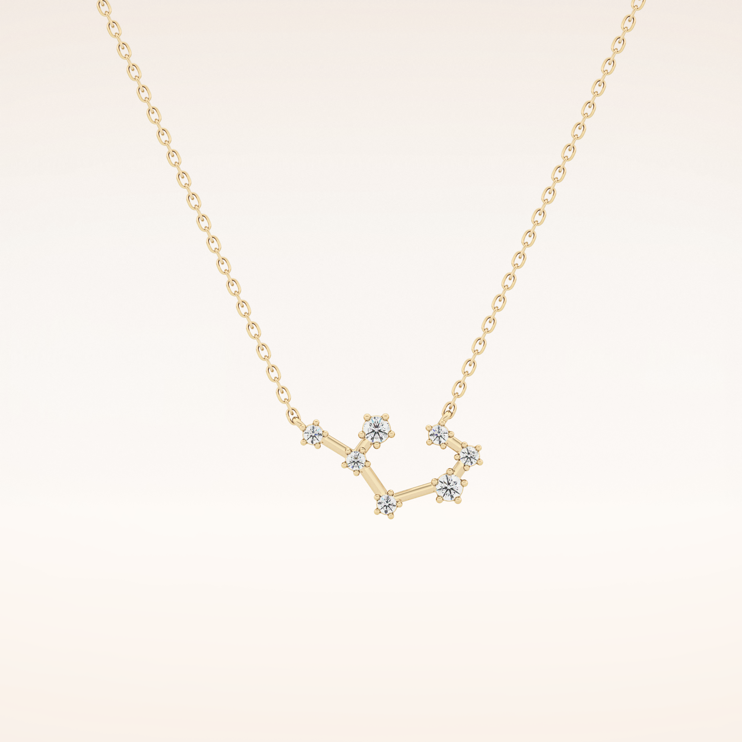 0.111 TCW Round Cut Moissanite Sagittarius Zodiac Constellation Necklace