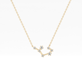 0.111 TCW Round Lab Grown Diamond Sagittarius Zodiac Constellation Necklace