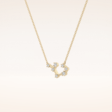 0.111 TCW Round Cut Moissanite Sagittarius Zodiac Constellation Necklace