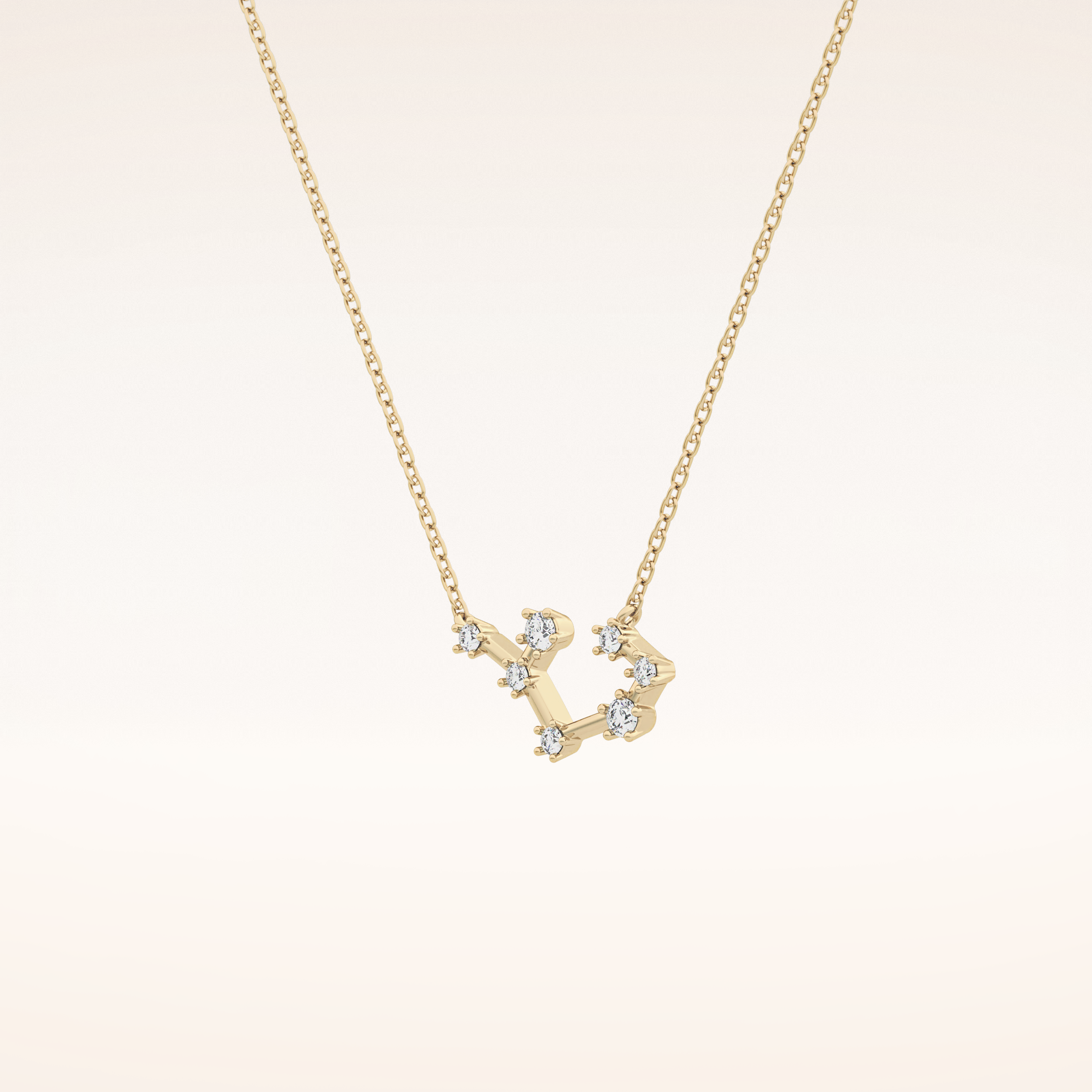 0.111 TCW Round Cut Moissanite Sagittarius Zodiac Constellation Necklace