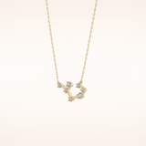 0.111 TCW Round Cut Moissanite Sagittarius Zodiac Constellation Necklace