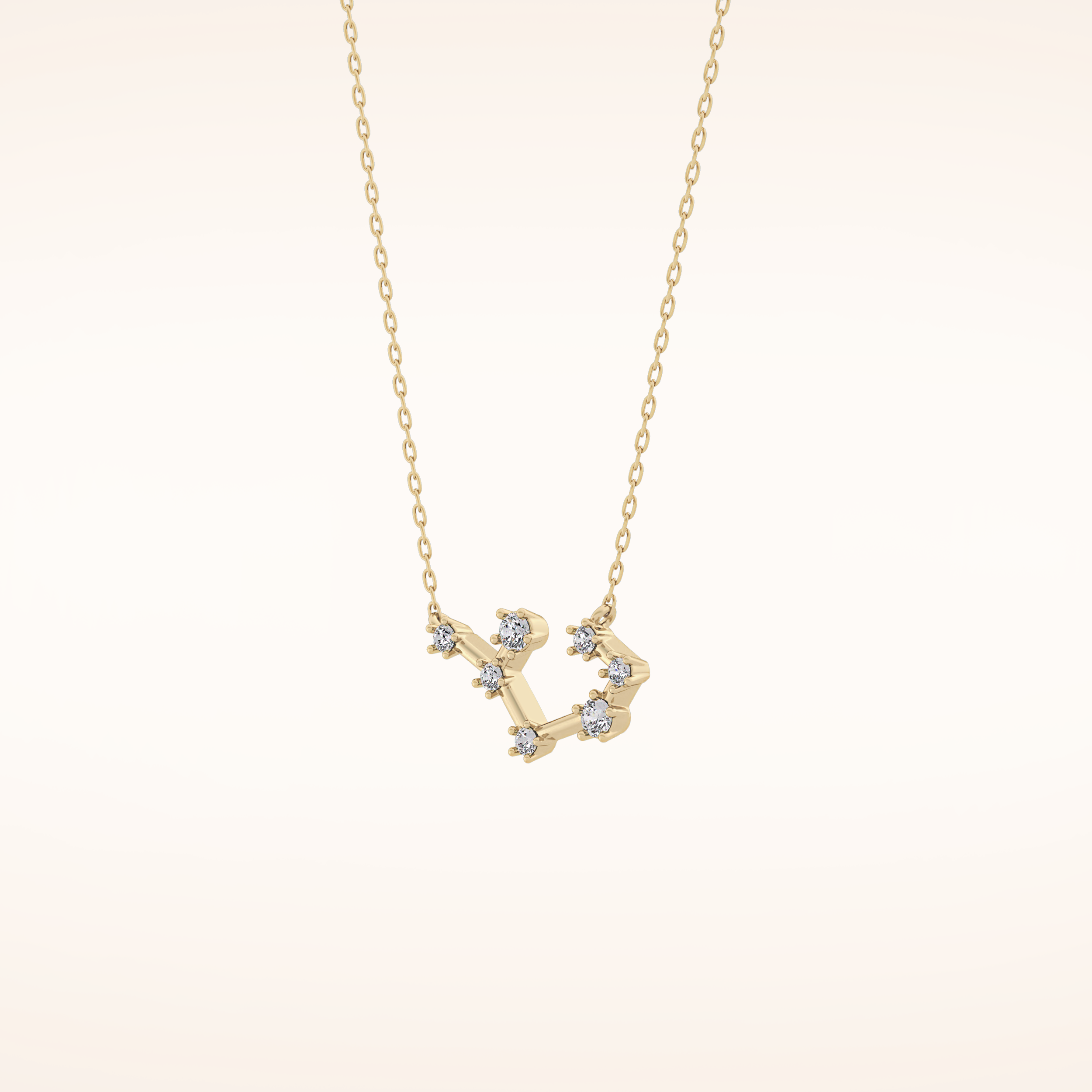 0.111 TCW Round Cut Moissanite Sagittarius Zodiac Constellation Necklace