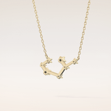 0.111 TCW Round Cut Moissanite Sagittarius Zodiac Constellation Necklace
