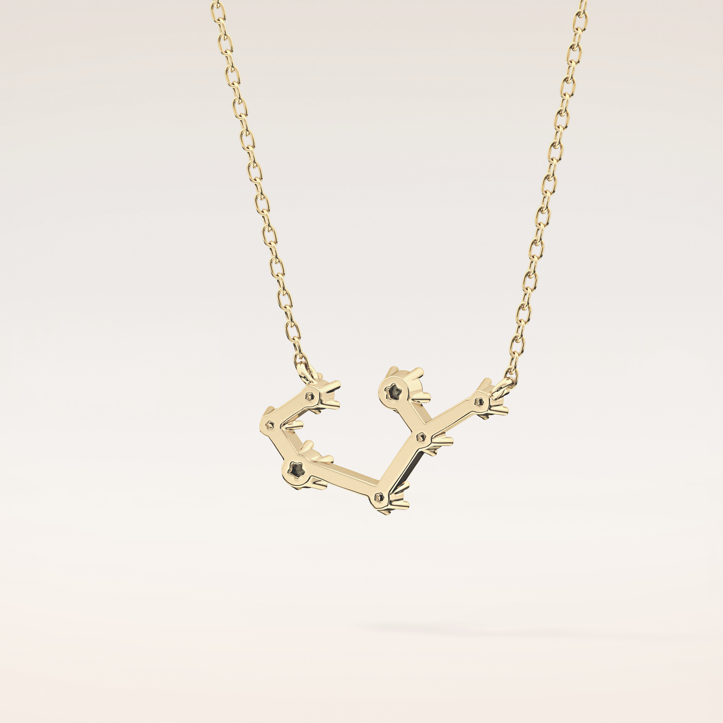 0.111 TCW Round Cut Moissanite Sagittarius Zodiac Constellation Necklace