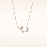 0.111 TCW Round Cut Moissanite Sagittarius Zodiac Constellation Necklace