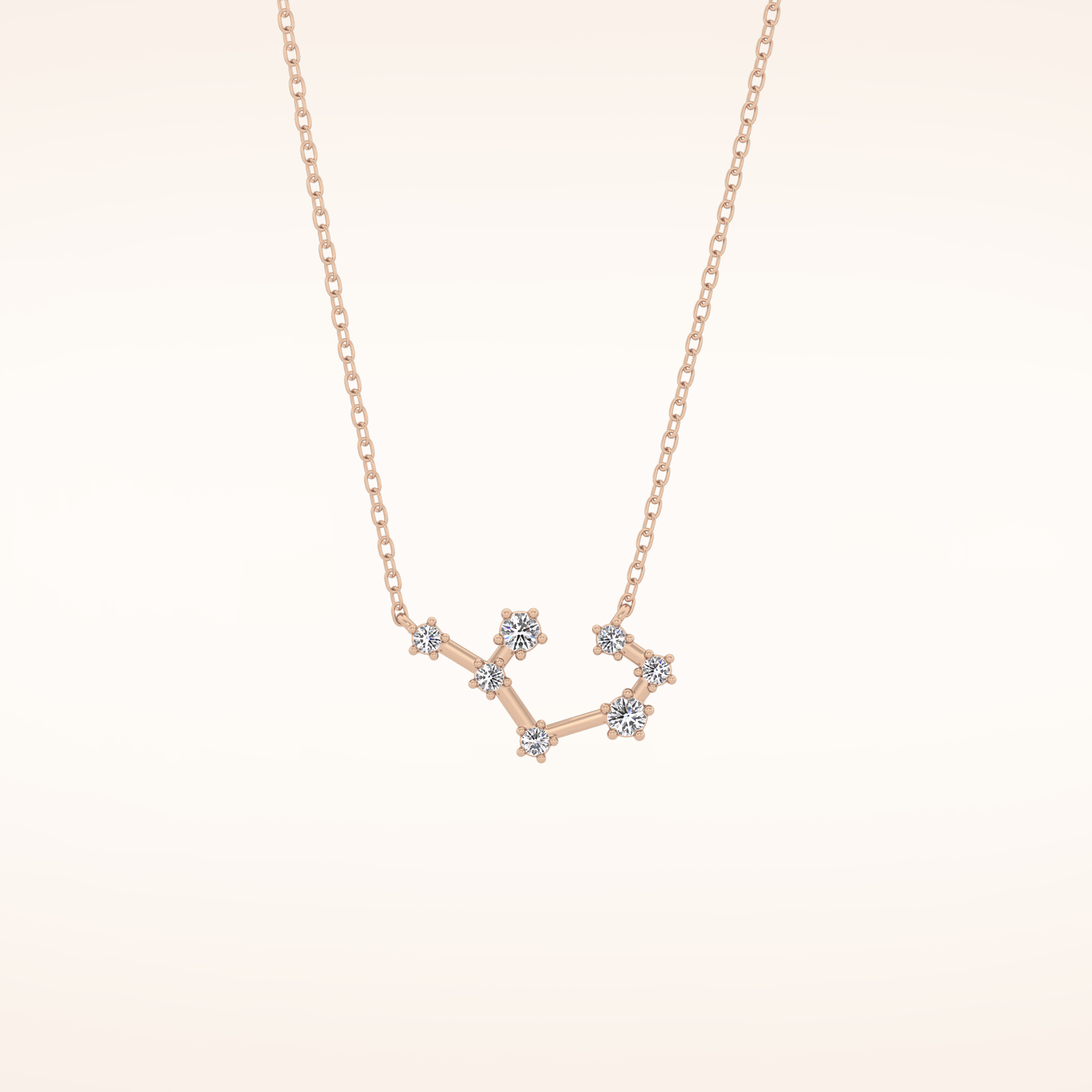 0.111 TCW Round Cut Moissanite Sagittarius Zodiac Constellation Necklace