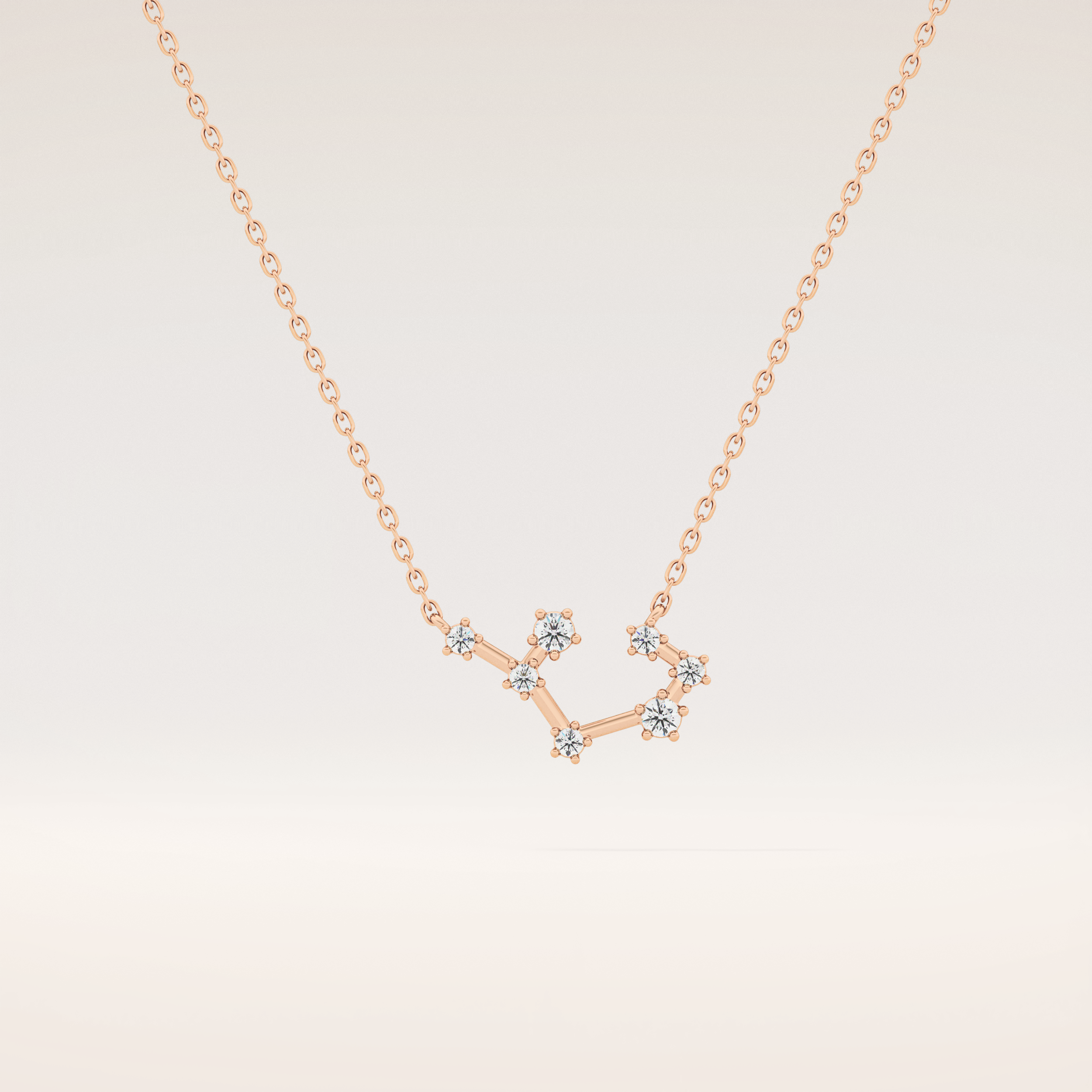 0.111 TCW Round Cut Moissanite Sagittarius Zodiac Constellation Necklace