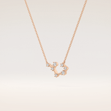 0.111 TCW Round Cut Moissanite Sagittarius Zodiac Constellation Necklace