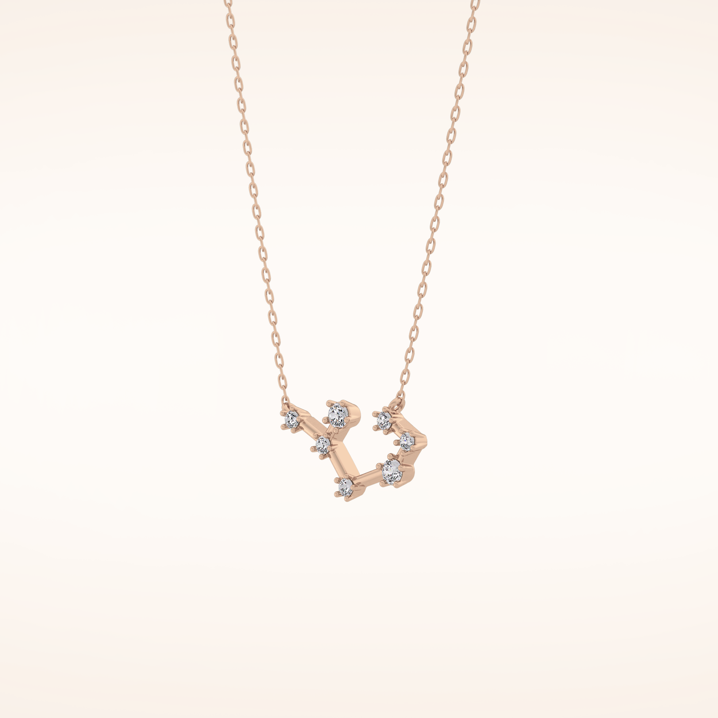 0.111 TCW Round Cut Moissanite Sagittarius Zodiac Constellation Necklace