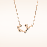 0.111 TCW Round Cut Moissanite Sagittarius Zodiac Constellation Necklace