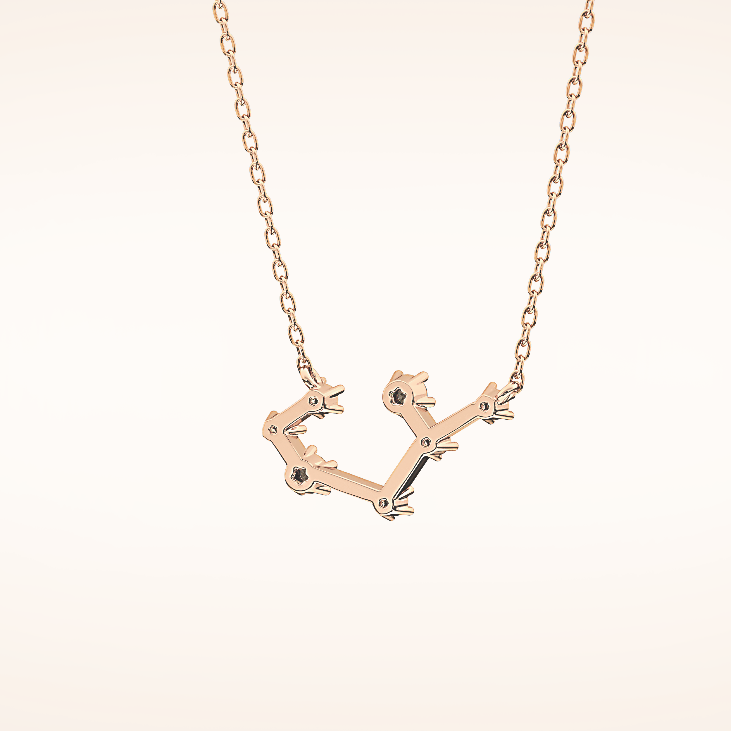 0.111 TCW Round Cut Moissanite Sagittarius Zodiac Constellation Necklace