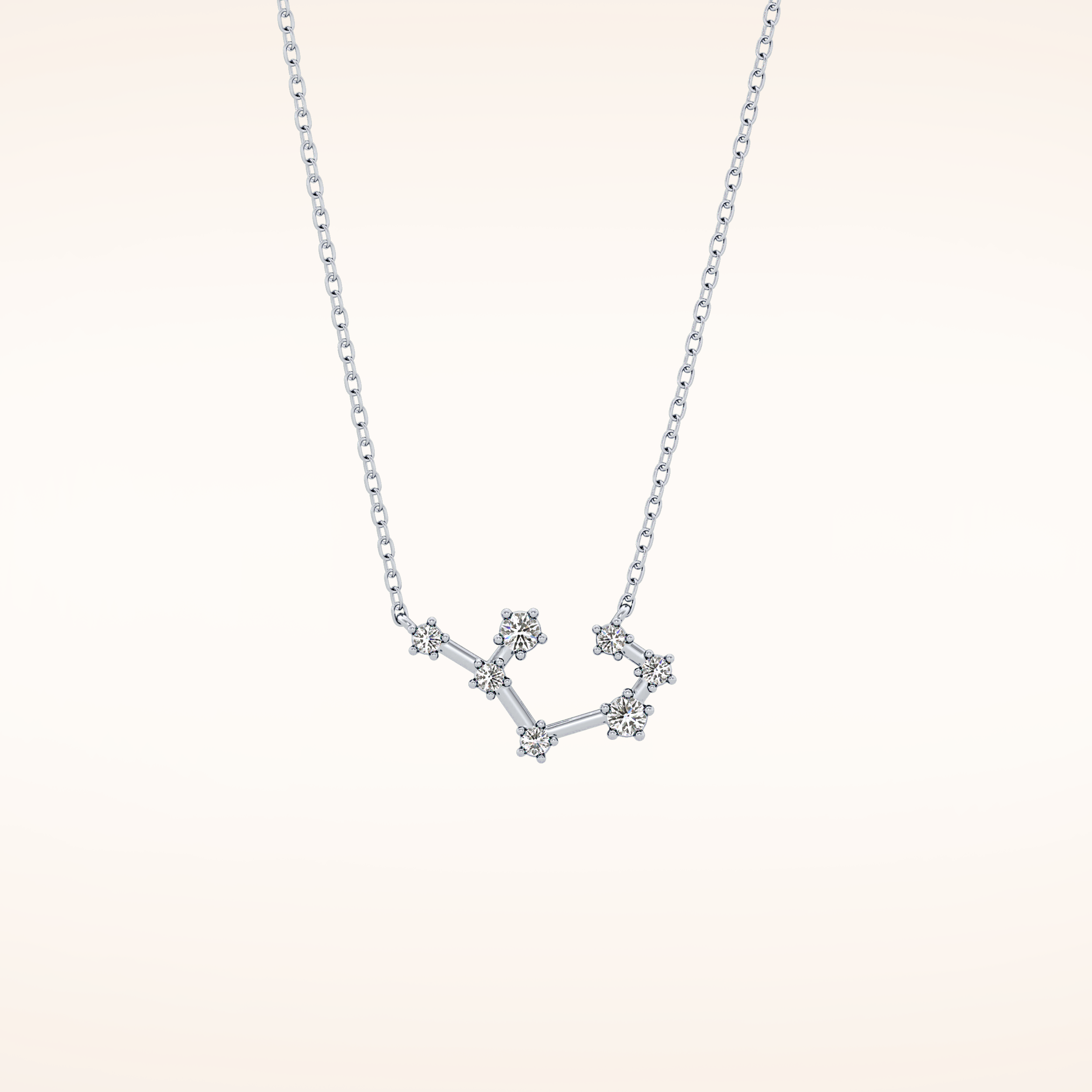 0.111 TCW Round Cut Moissanite Sagittarius Zodiac Constellation Necklace