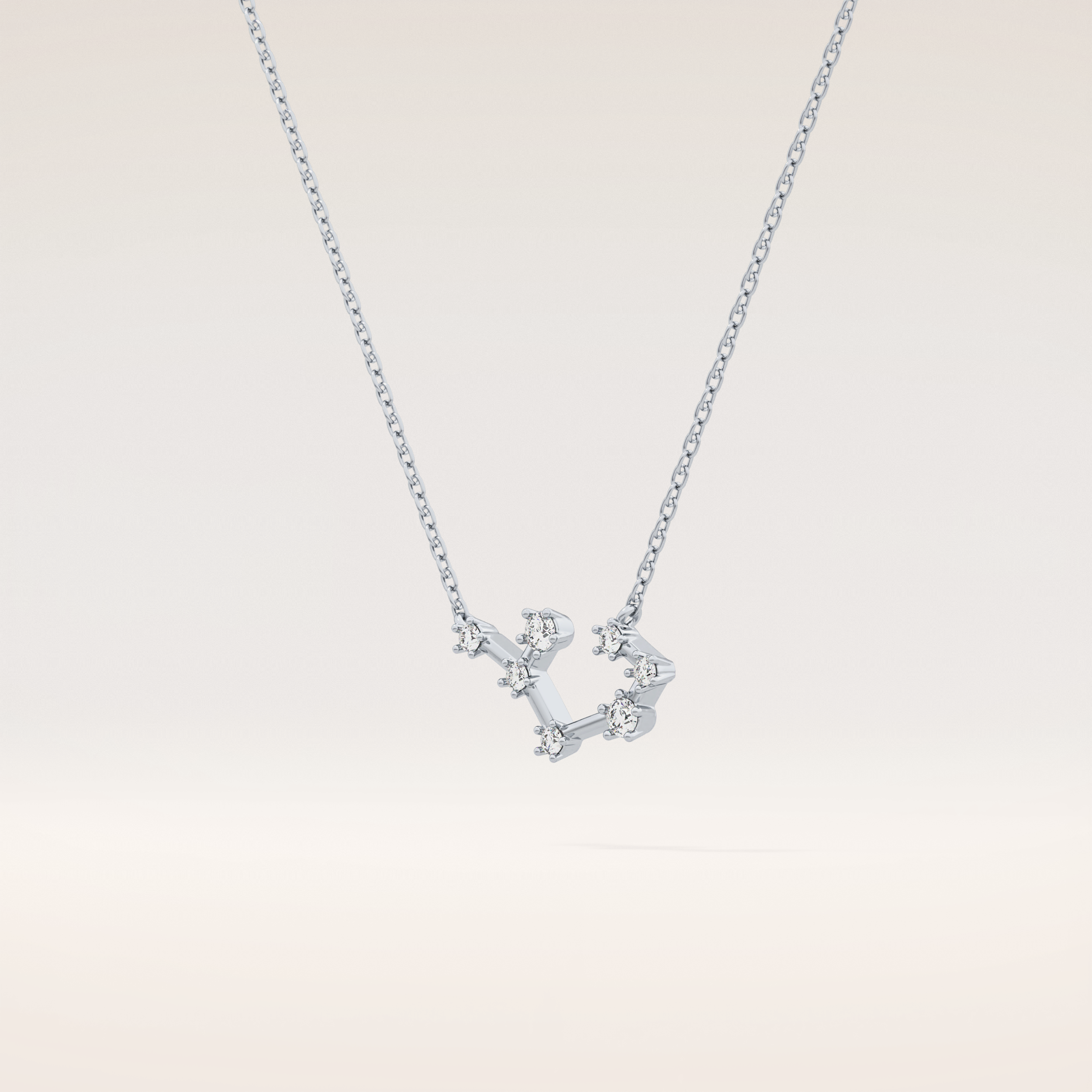 0.111 TCW Round Cut Moissanite Sagittarius Zodiac Constellation Necklace