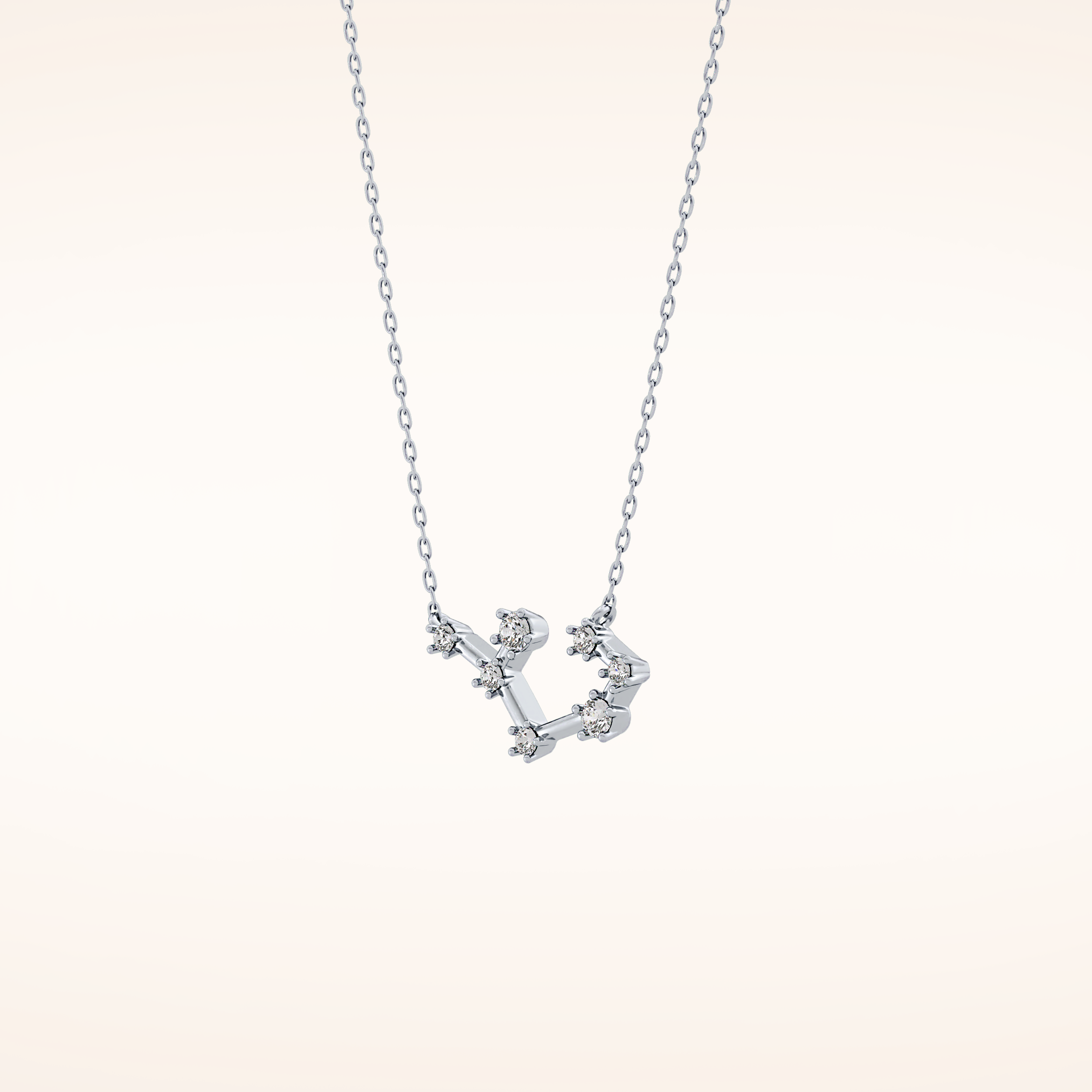 0.111 TCW Round Cut Moissanite Sagittarius Zodiac Constellation Necklace