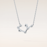 0.111 TCW Round Cut Moissanite Sagittarius Zodiac Constellation Necklace