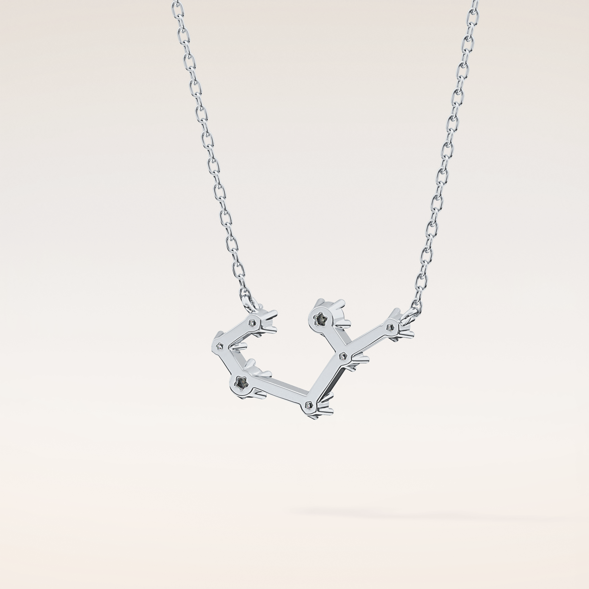 0.111 TCW Round Cut Moissanite Sagittarius Zodiac Constellation Necklace