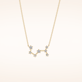 0.085 TCW Round Cut Moissanite Scorpio Zodiac Constellation Necklace