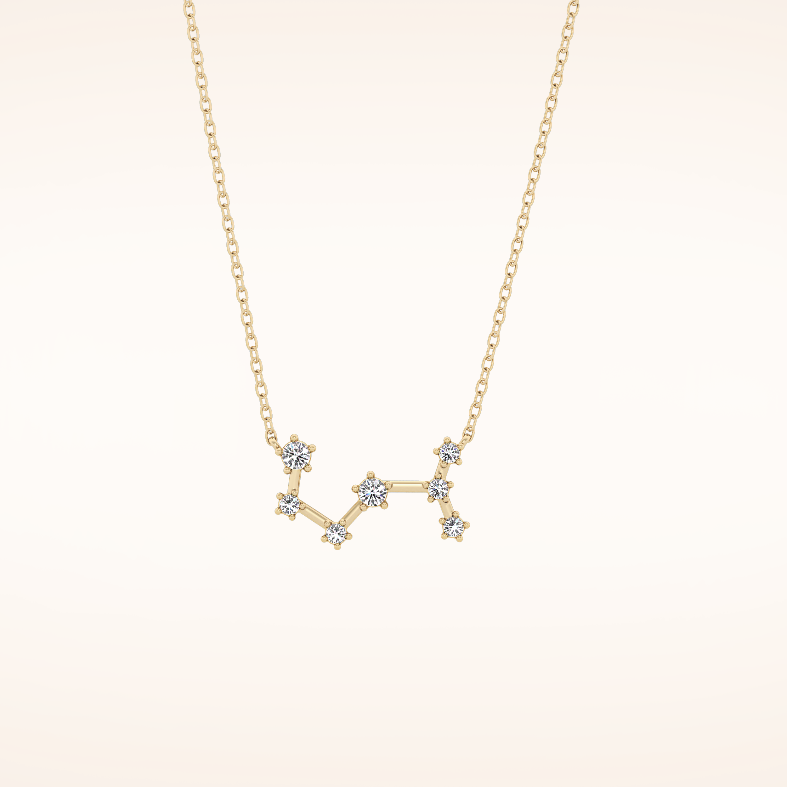 0.085 TCW Round Cut Moissanite Scorpio Zodiac Constellation Necklace