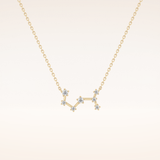 0.085 TCW Round Cut Moissanite Scorpio Zodiac Constellation Necklace