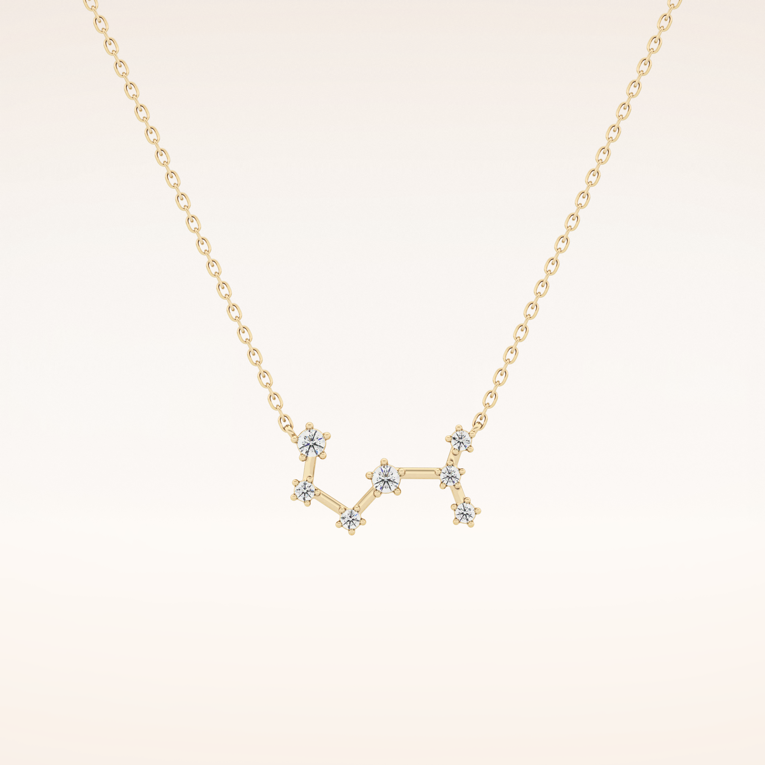 0.085 TCW Round Cut Moissanite Scorpio Zodiac Constellation Necklace