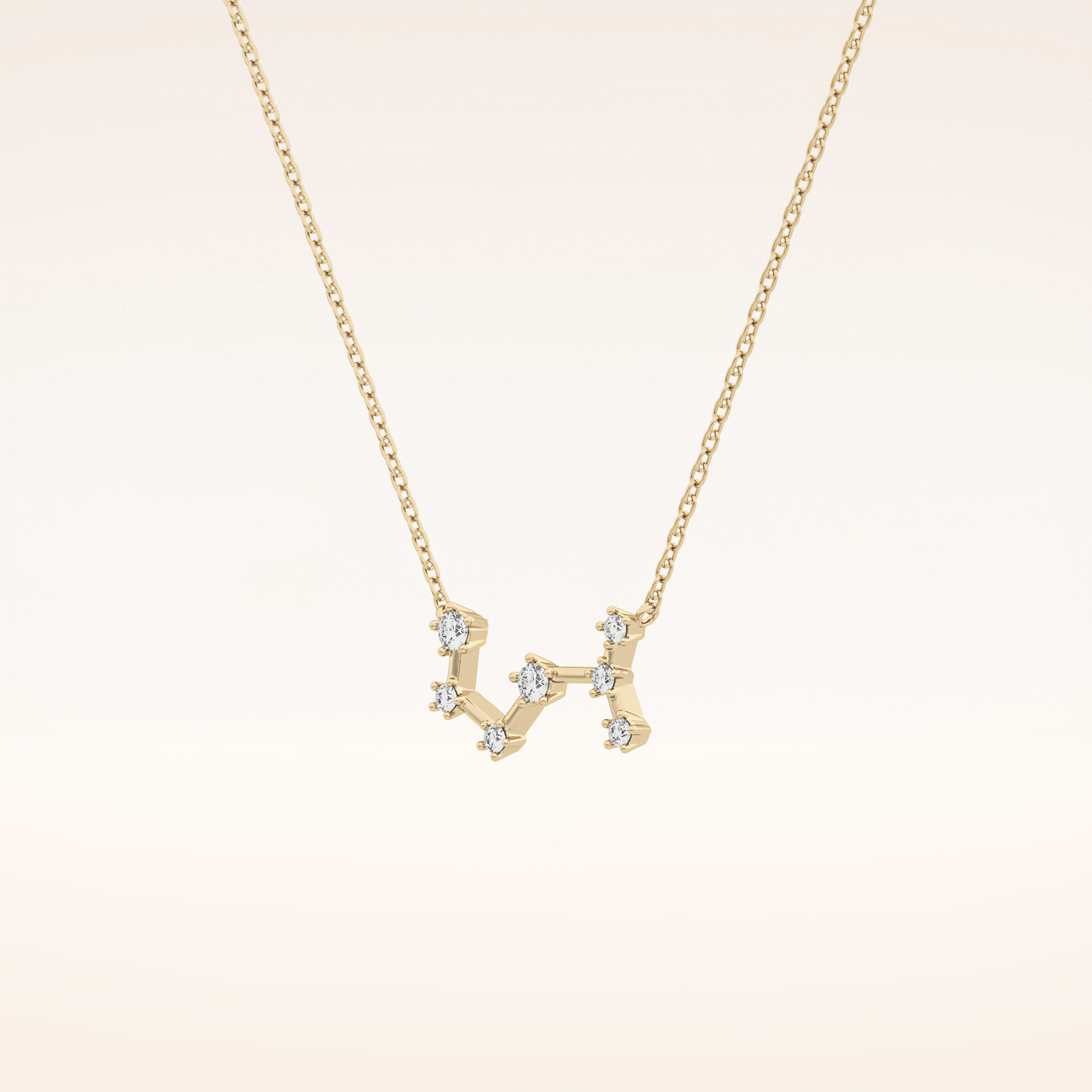 0.085 TCW Round Cut Moissanite Scorpio Zodiac Constellation Necklace