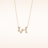 0.085 TCW Round Cut Moissanite Scorpio Zodiac Constellation Necklace