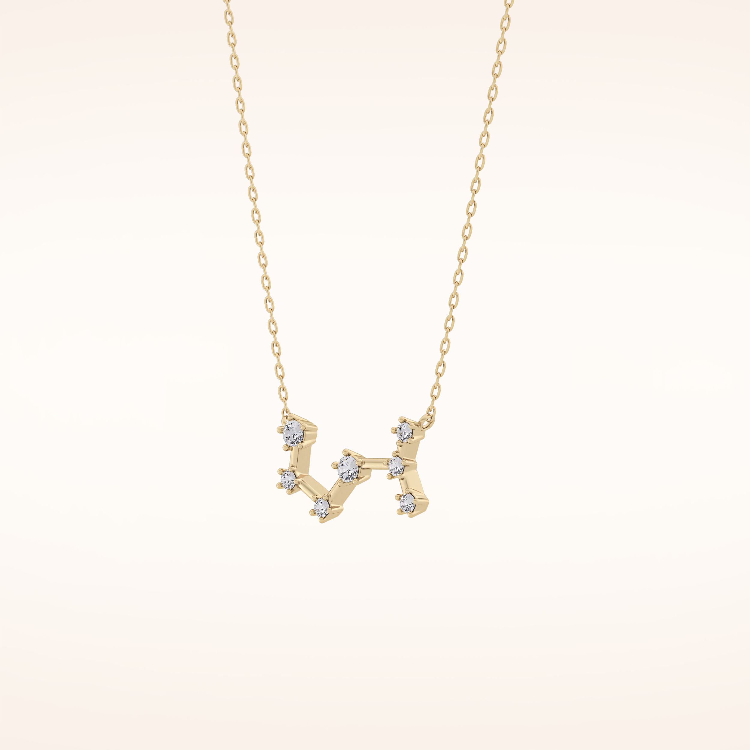 0.085 TCW Round Cut Moissanite Scorpio Zodiac Constellation Necklace
