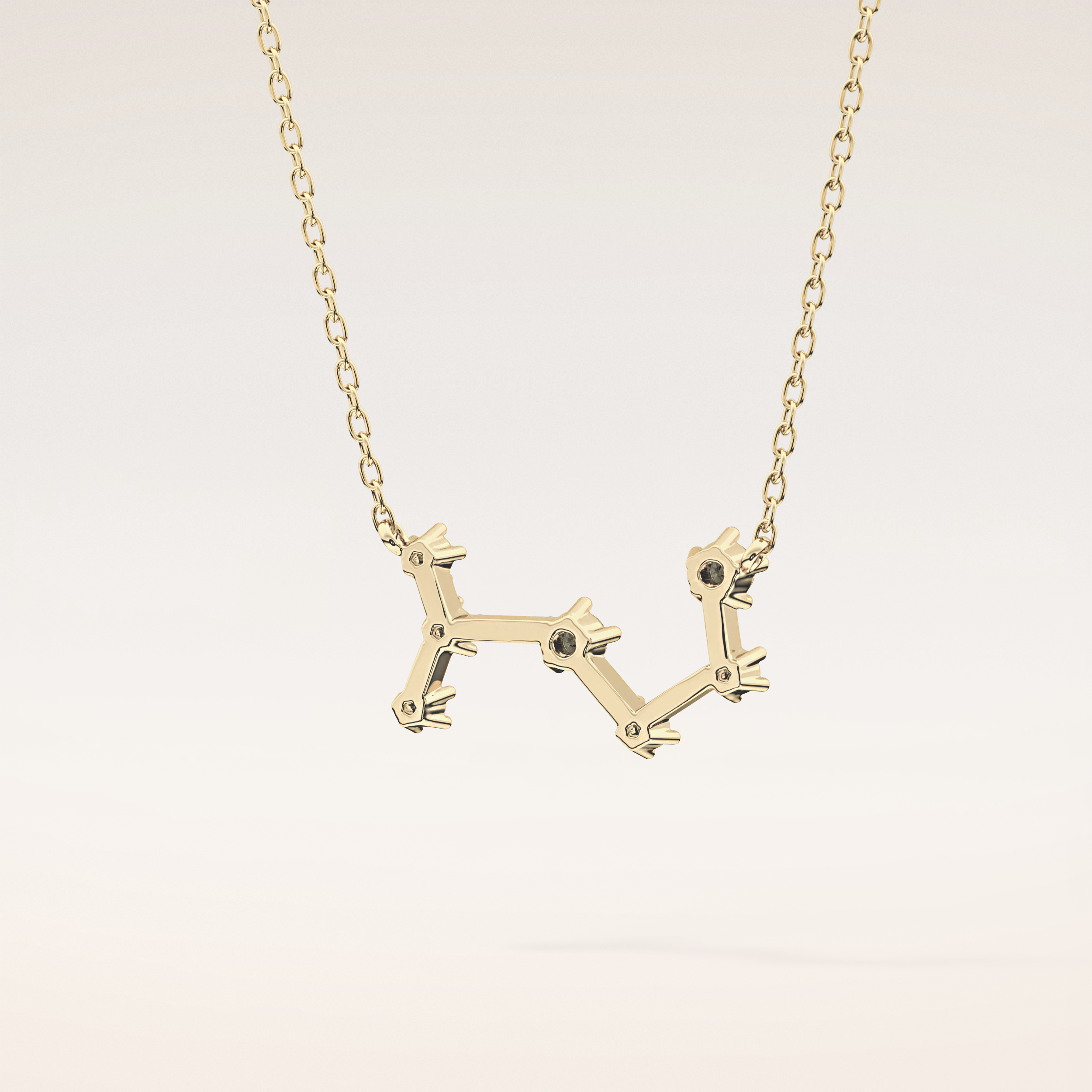 0.085 TCW Round Cut Moissanite Scorpio Zodiac Constellation Necklace