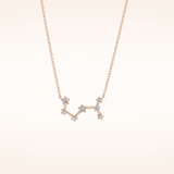 0.085 TCW Round Cut Moissanite Scorpio Zodiac Constellation Necklace