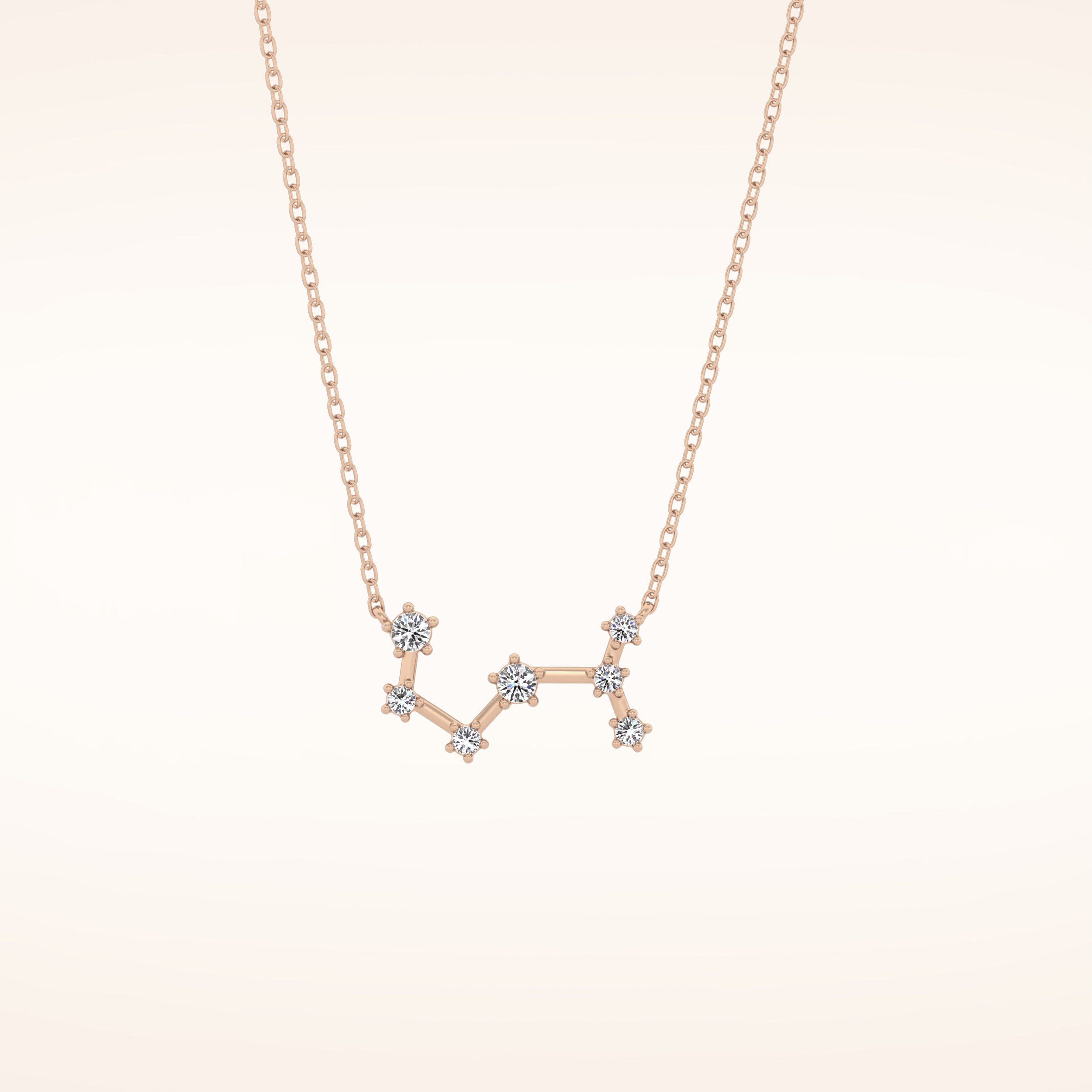 0.085 TCW Round Cut Moissanite Scorpio Zodiac Constellation Necklace