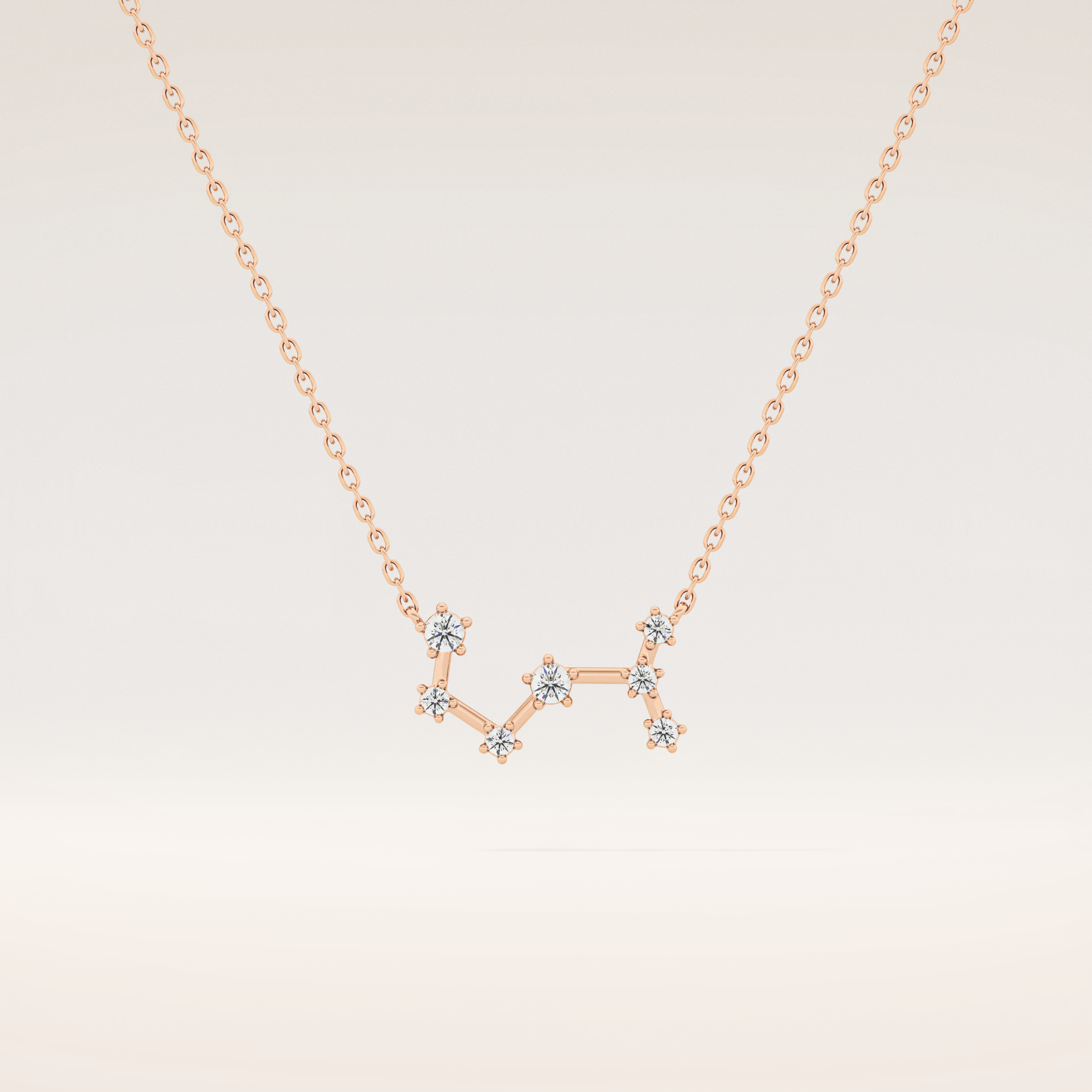 0.085 TCW Round Cut Moissanite Scorpio Zodiac Constellation Necklace