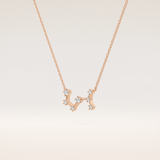 0.085 TCW Round Cut Moissanite Scorpio Zodiac Constellation Necklace