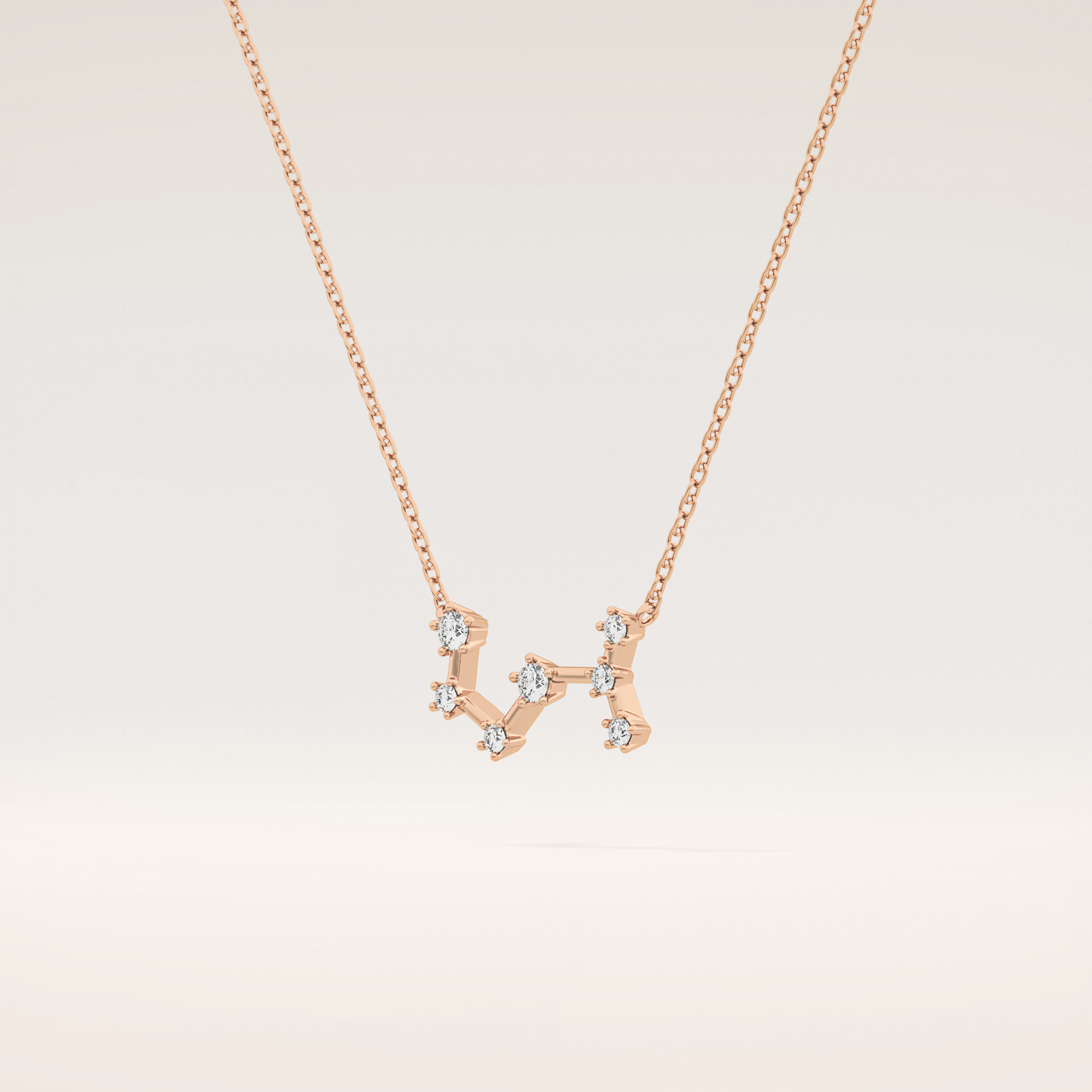0.085 TCW Round Cut Moissanite Scorpio Zodiac Constellation Necklace