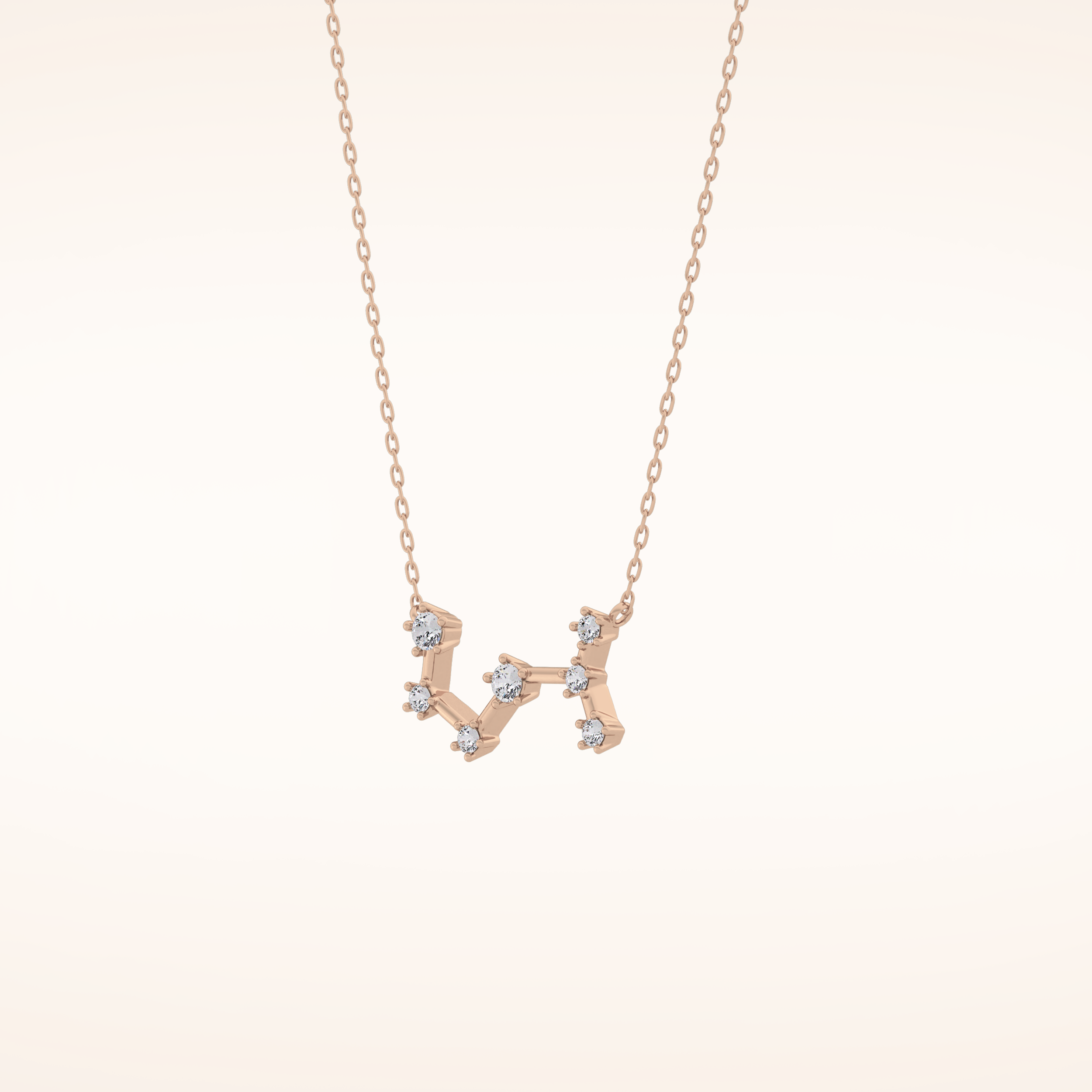 0.085 TCW Round Cut Moissanite Scorpio Zodiac Constellation Necklace