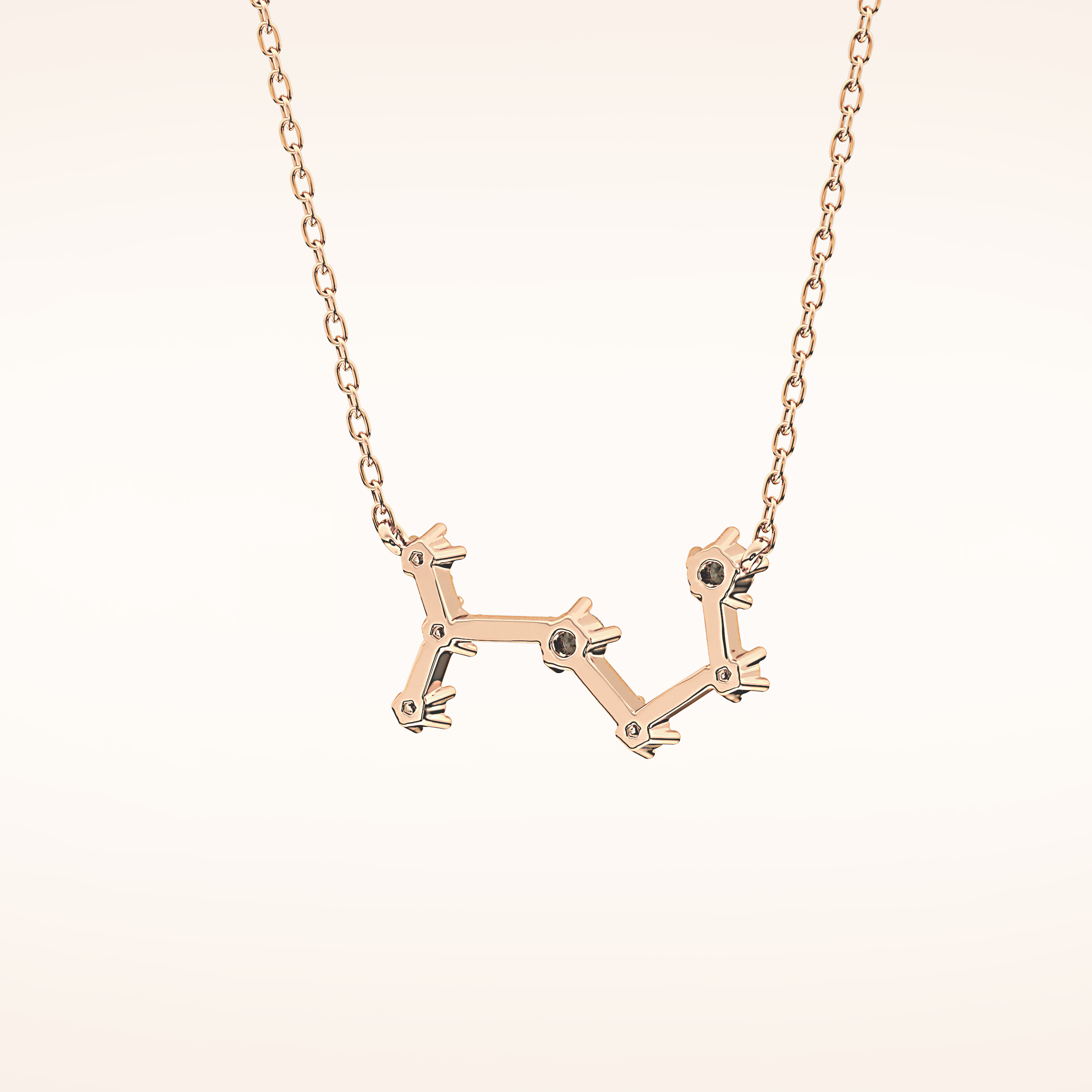 0.085 TCW Round Cut Moissanite Scorpio Zodiac Constellation Necklace