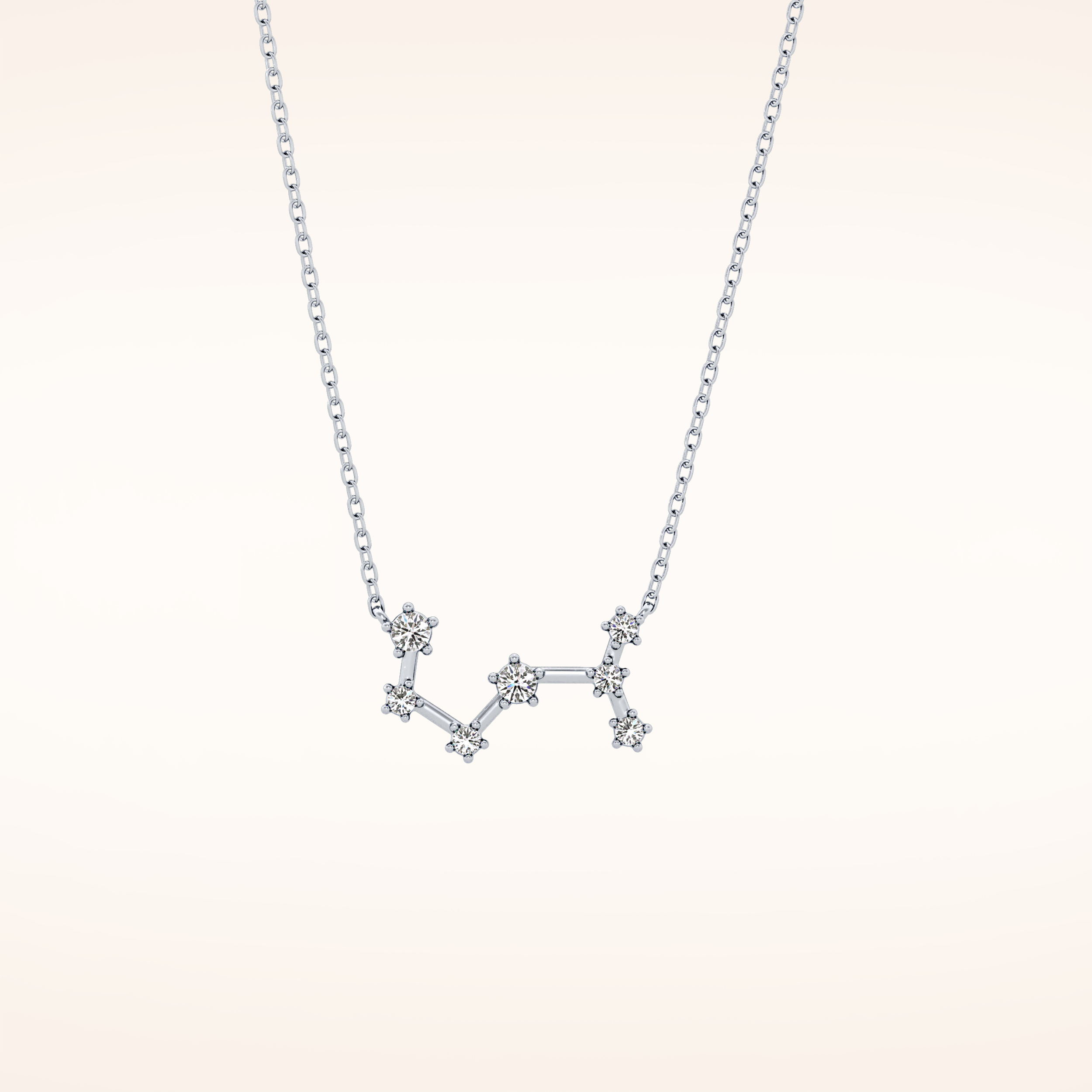 0.085 TCW Round Cut Moissanite Scorpio Zodiac Constellation Necklace