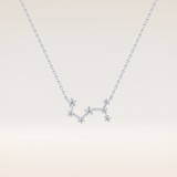 0.085 TCW Round Cut Moissanite Scorpio Zodiac Constellation Necklace