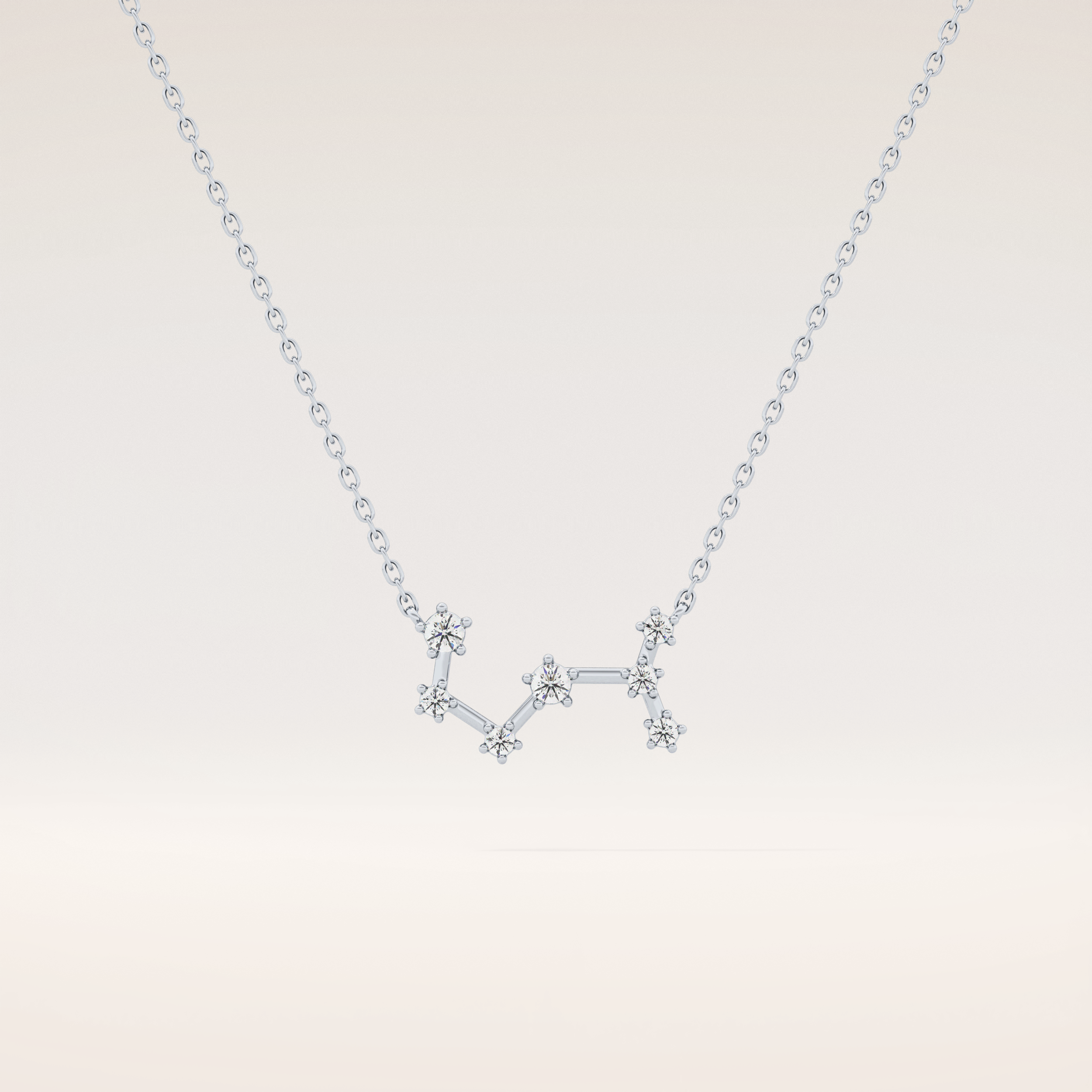 0.085 TCW Round Cut Moissanite Scorpio Zodiac Constellation Necklace