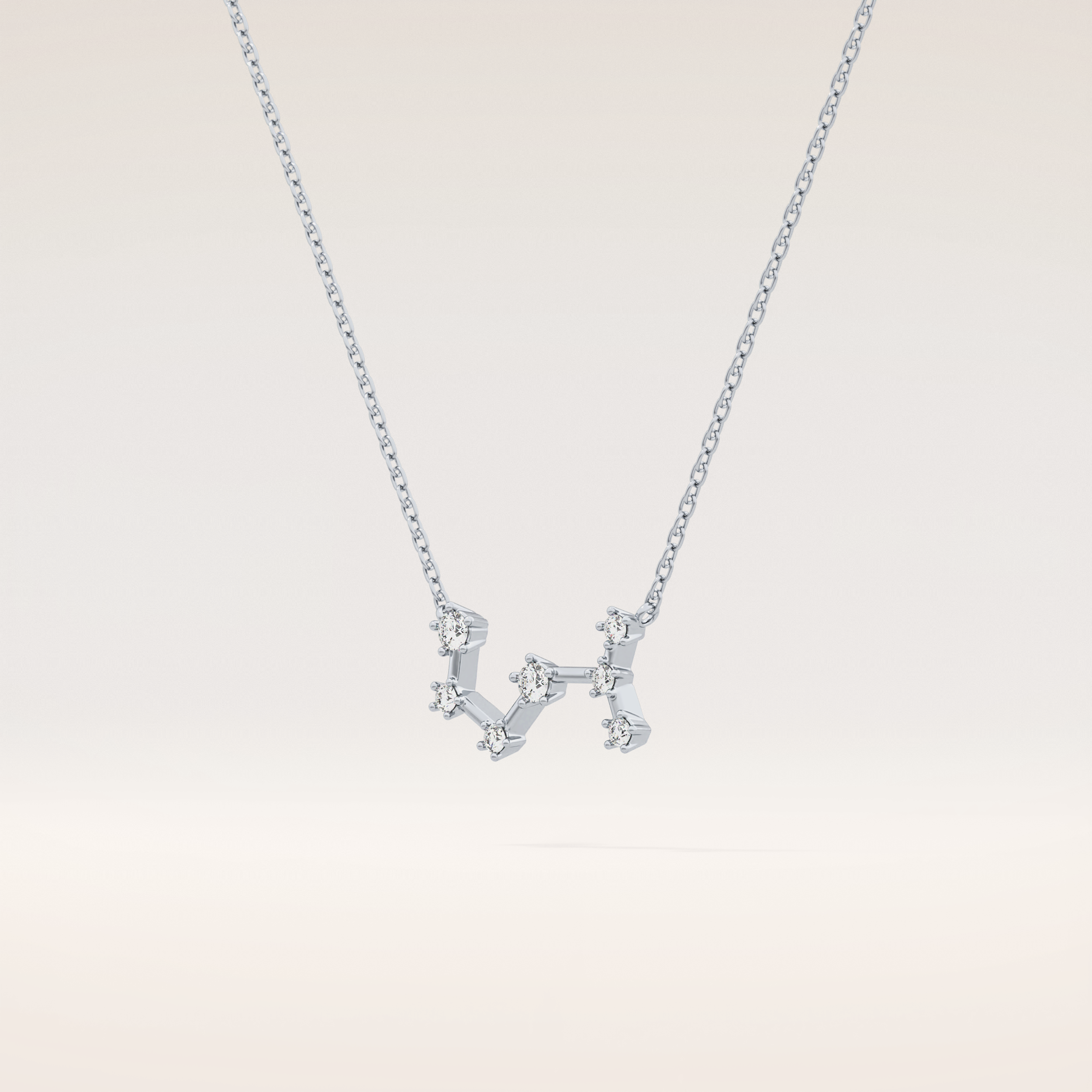 0.085 TCW Round Cut Moissanite Scorpio Zodiac Constellation Necklace