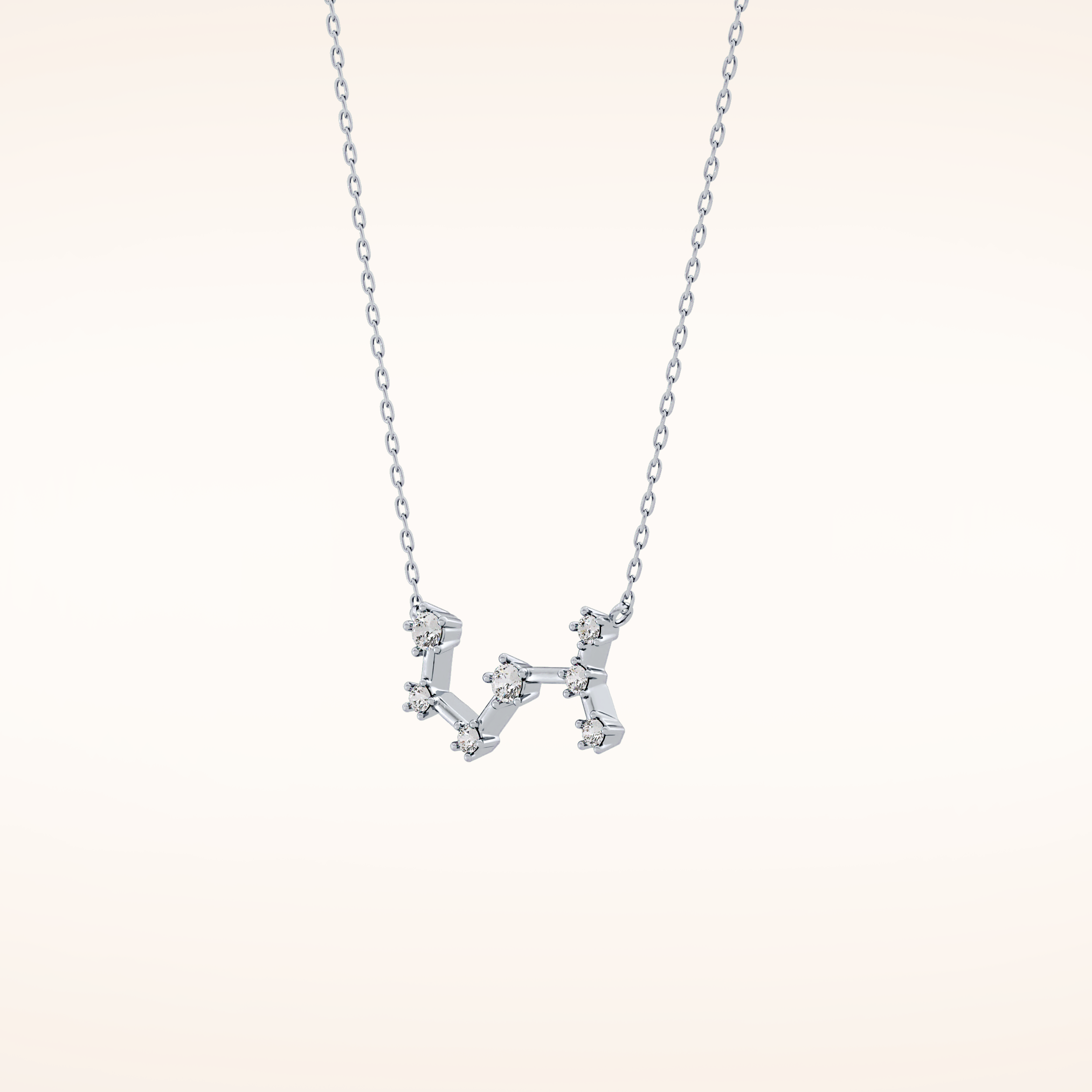 0.085 TCW Round Cut Moissanite Scorpio Zodiac Constellation Necklace