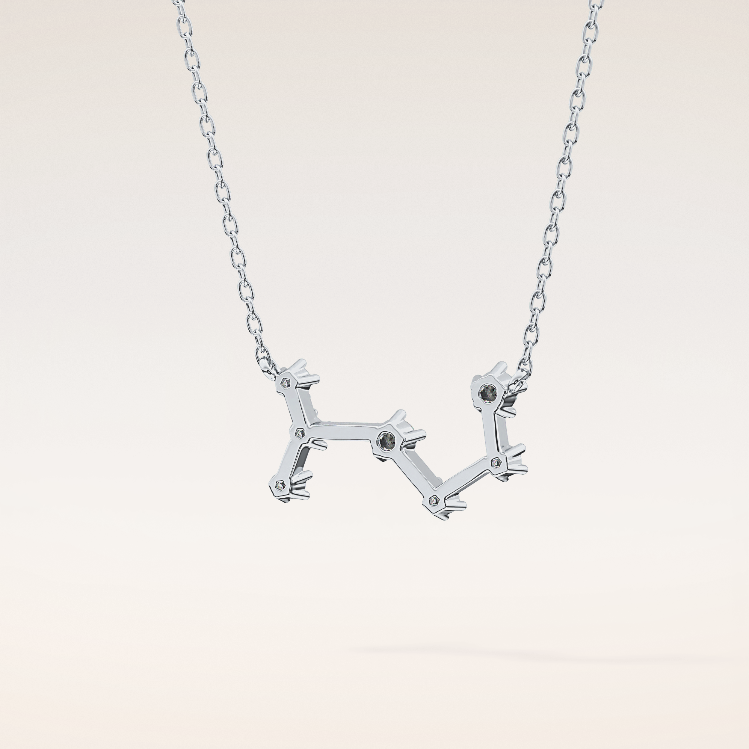 0.085 TCW Round Cut Moissanite Scorpio Zodiac Constellation Necklace