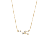 0.062 TCW Round Lab Grown Diamond Taurus Zodiac Constellation Necklace