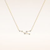 0.062 TCW Round Cut Moissanite Taurus Zodiac Constellation Necklace