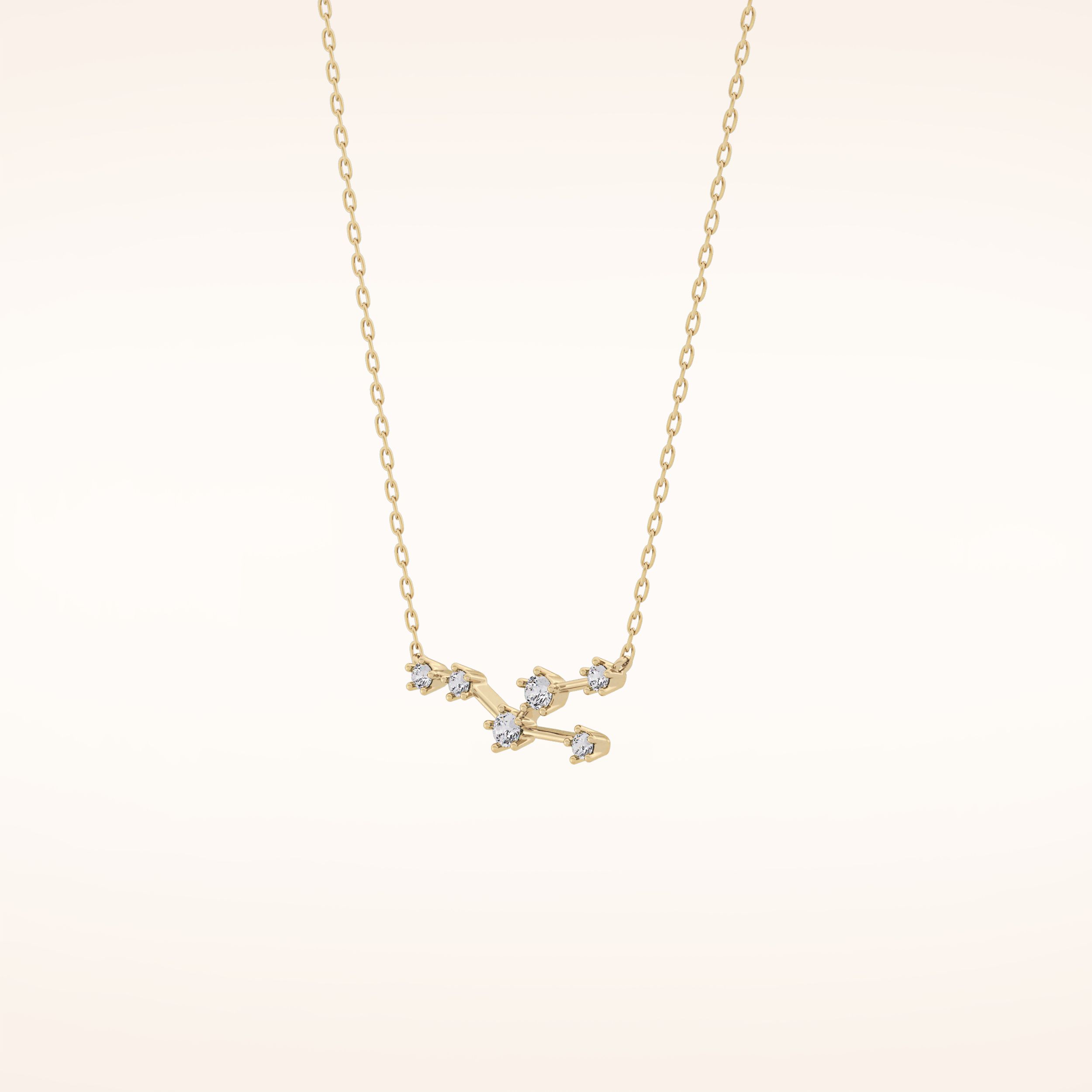 0.062 TCW Round Cut Moissanite Taurus Zodiac Constellation Necklace