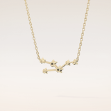 0.062 TCW Round Cut Moissanite Taurus Zodiac Constellation Necklace