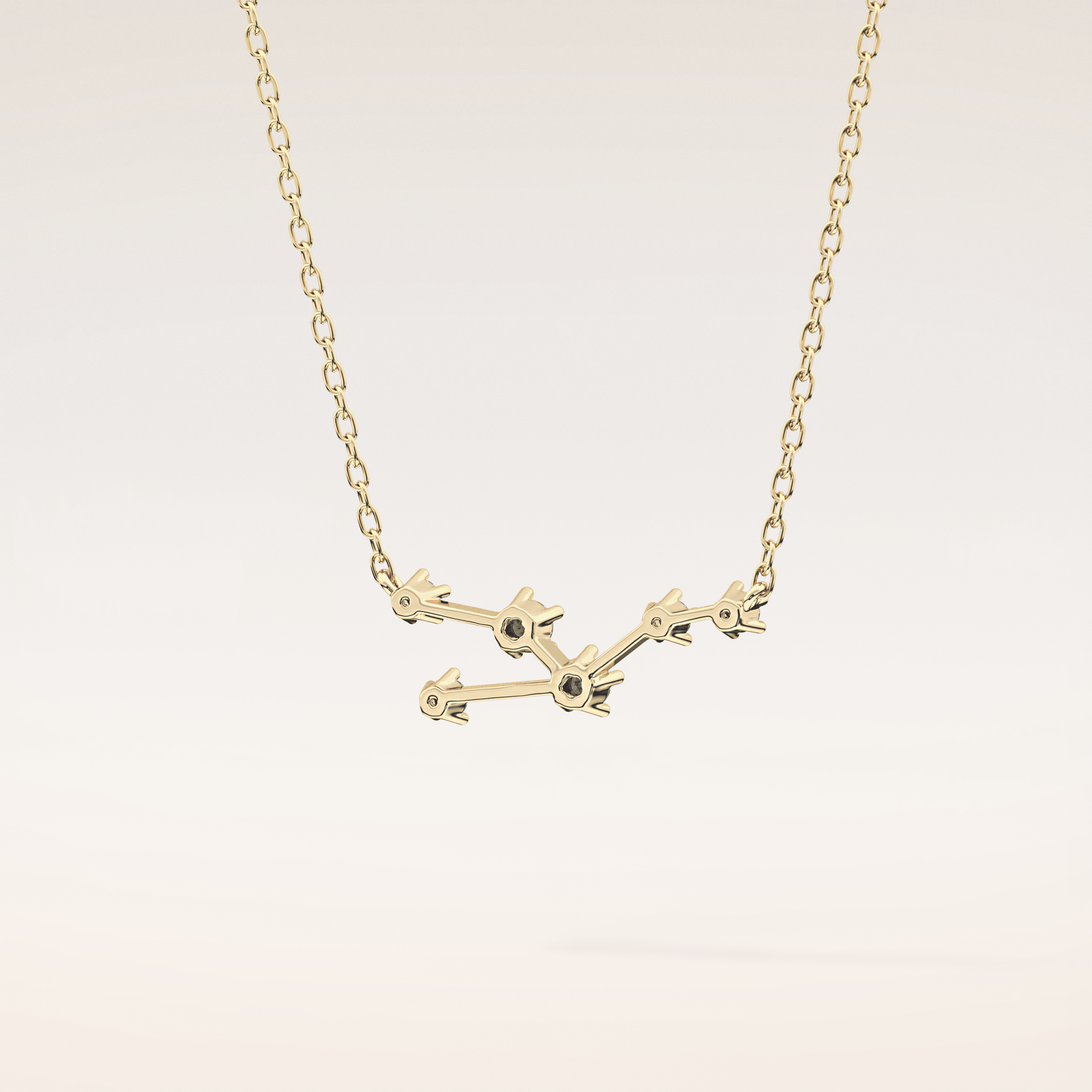 0.062 TCW Round Cut Moissanite Taurus Zodiac Constellation Necklace