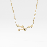 0.062 TCW Round Lab Grown Diamond Taurus Zodiac Constellation Necklace